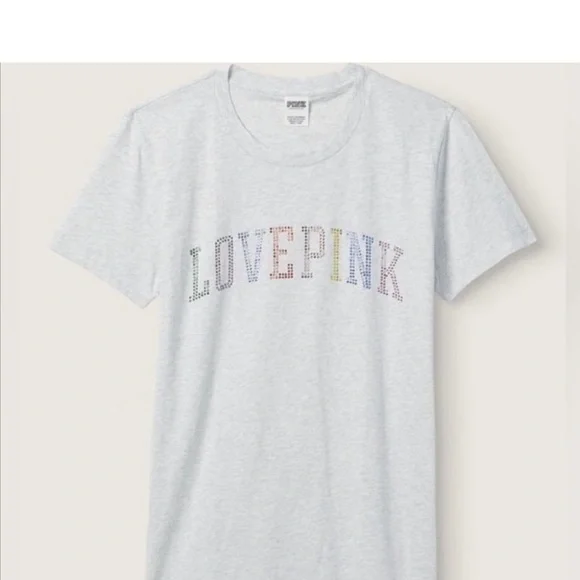 PINK BY Victoria's Secret Rainbow Shine T-Shirt - Picture 5 of 9